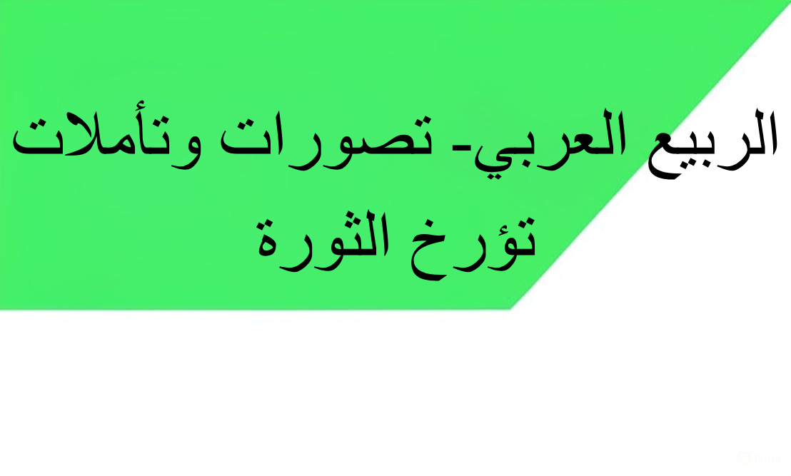 الربيع العربي- تصورات وتأملات تؤرخ الثورة P04-C10
